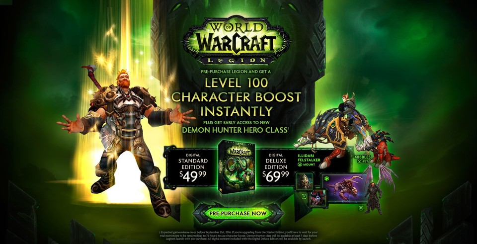 Diese Promo-Grafik für World of WarCraft: Legion war kurzzeitig auf Battle.net zu sehen.