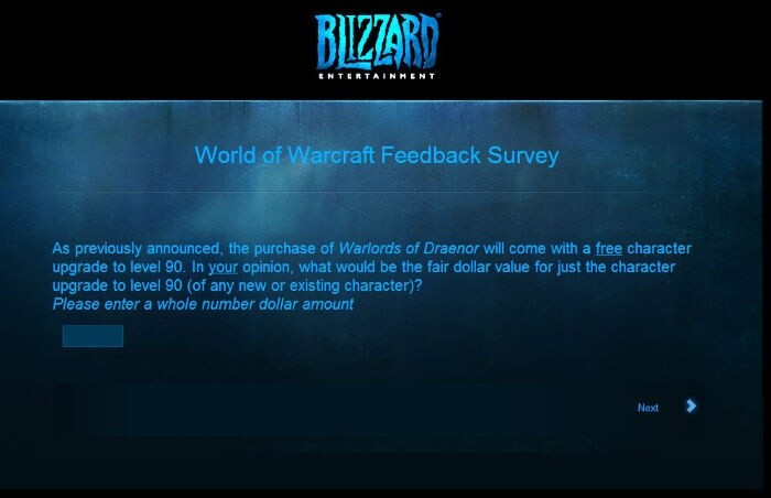 Blizzard fragt WoW-Spieler nach einem »fairen Preis« für Charakter-Upgrades auf Level 90.