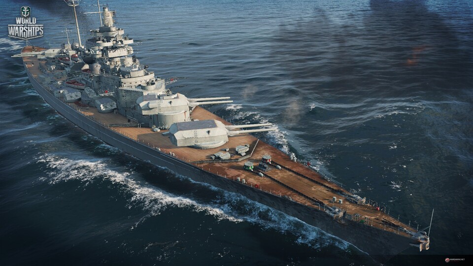 Leider verschoben: Das weltberühmte Schlachtschiff »Bismarck« war zwar beim Launch-Event in London anspielbar, wird laut Wargaming allerdings erst Anfang 2016 die EU-Server entern.
