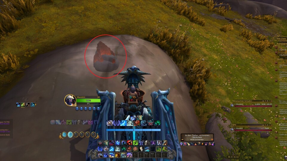 Das getarnte Erz ist etwas durchsichtig und weniger gut zu erkennen als die normalen Vorkommen. Dasselbe gilt für Kräuterkunde.