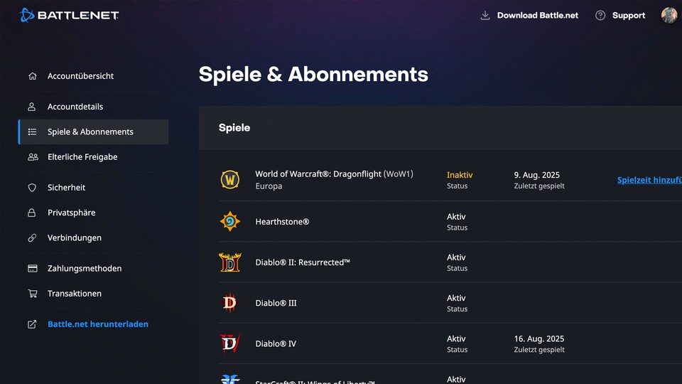 Wenn Midnight nicht in eurer Profilverwaltung auftaucht, solltet ihr keinesfalls auf irgendwelche Links in Mail klicken - Phishing-Gefahr!
