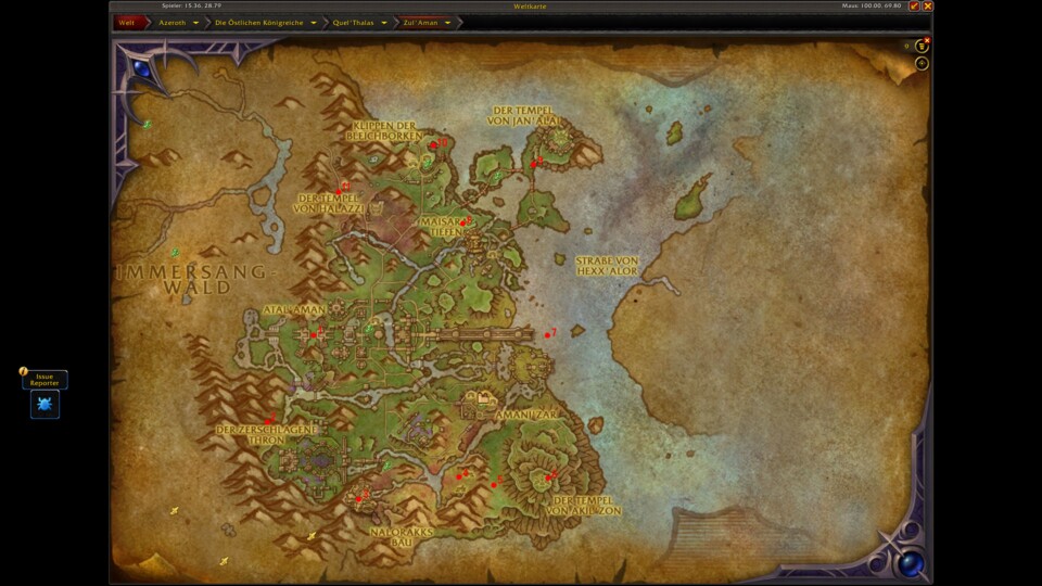 Hier entdeckt ihr alle Glyphen im Gebiet ZulAman. Wir haben alle Fundorte auf der Map markiert.