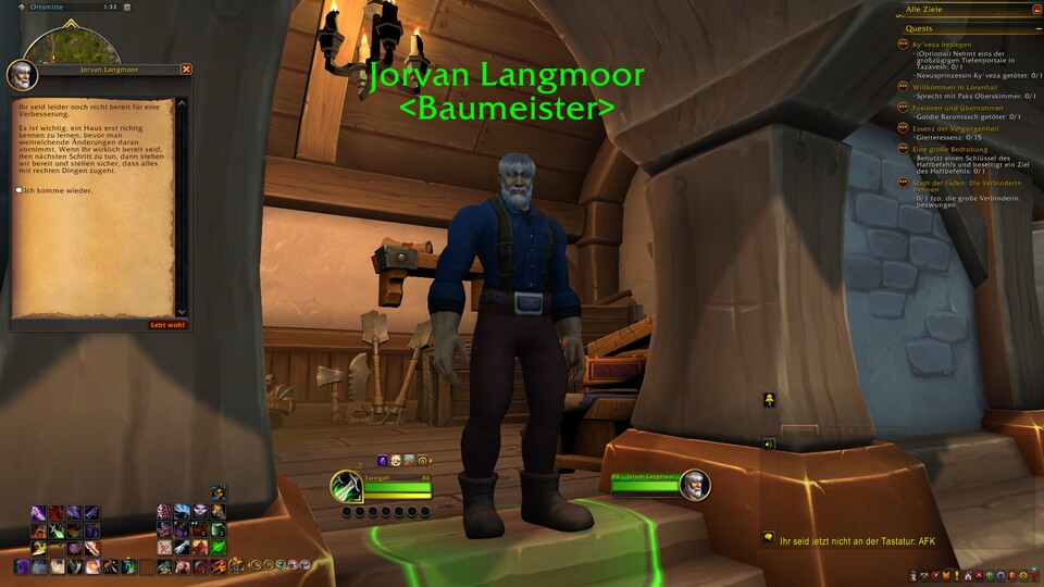 Bei den Baumeistern beauftragt ihr die Vergrößerung eures Hauses, sobald ihr das dafür erforderliche Level erreicht habt.