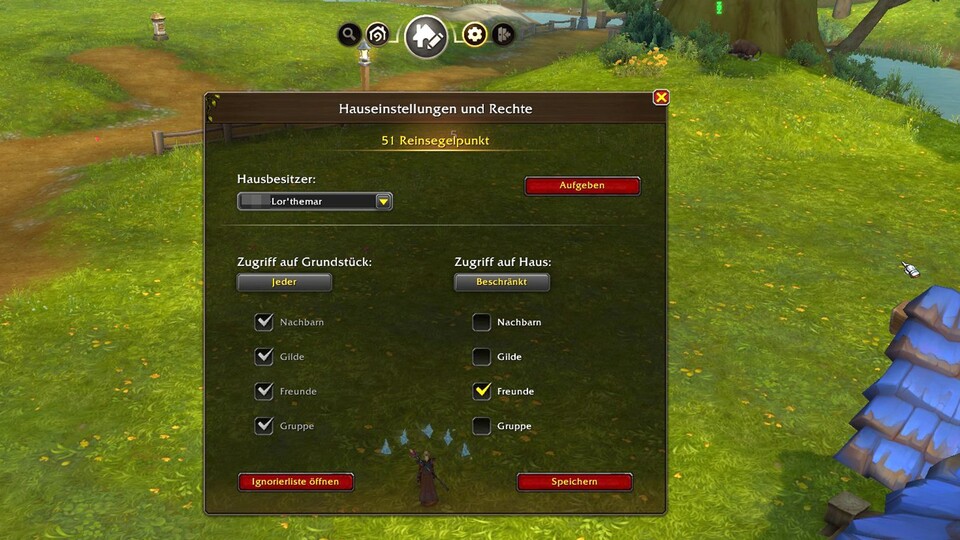 Die Besucherregeln könnt ihr für euer Haus und für euer Grundstück einstellen.