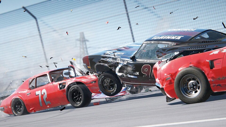 Der Vordermann geht euch auf die Nerven? Bei Wreckfest könnt ihr ihn einfach mit 200 Sachen von der Straße rammen. Also das, was wir uns bei Gran Tourismo immer wünschen.