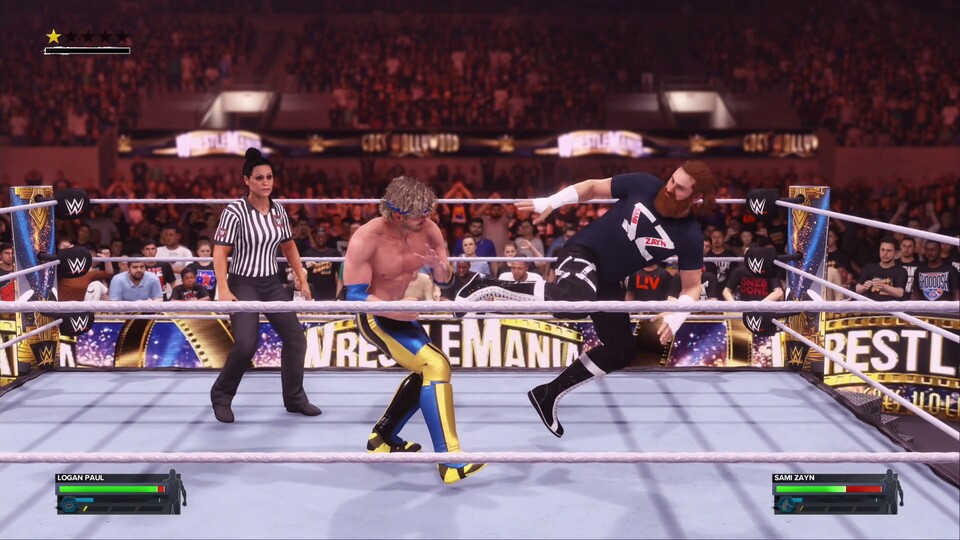 Die Matches in WWE 2K24 bieten eine zugängliche Mischung aus Simulation und Brawler.