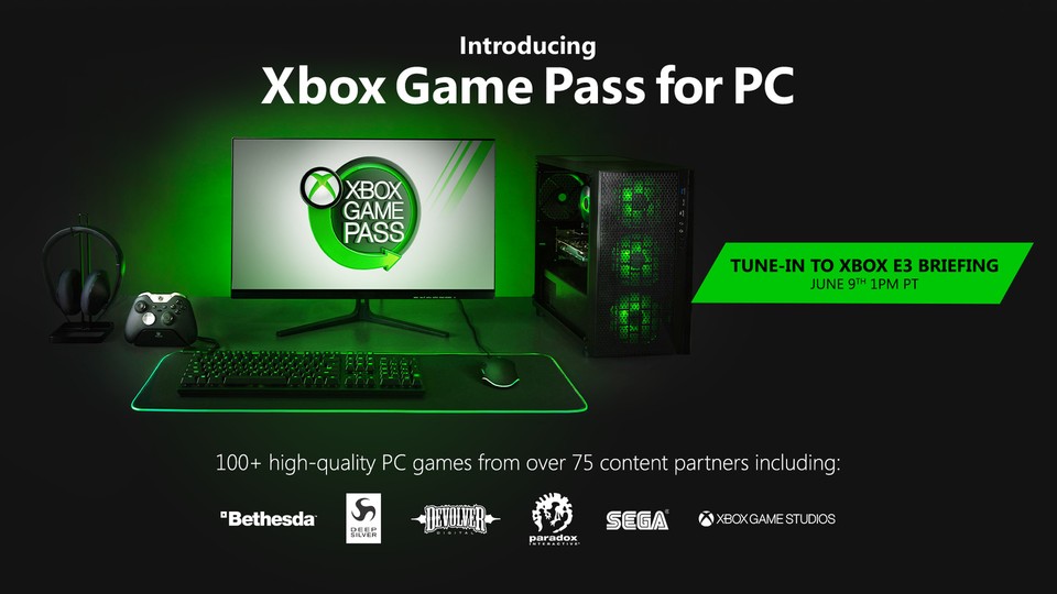 Das Spiele-Lineup für PC und der Preis des Xbox Game Pass sind noch nicht bekannt, mehr Infos soll es auf der E3 geben.