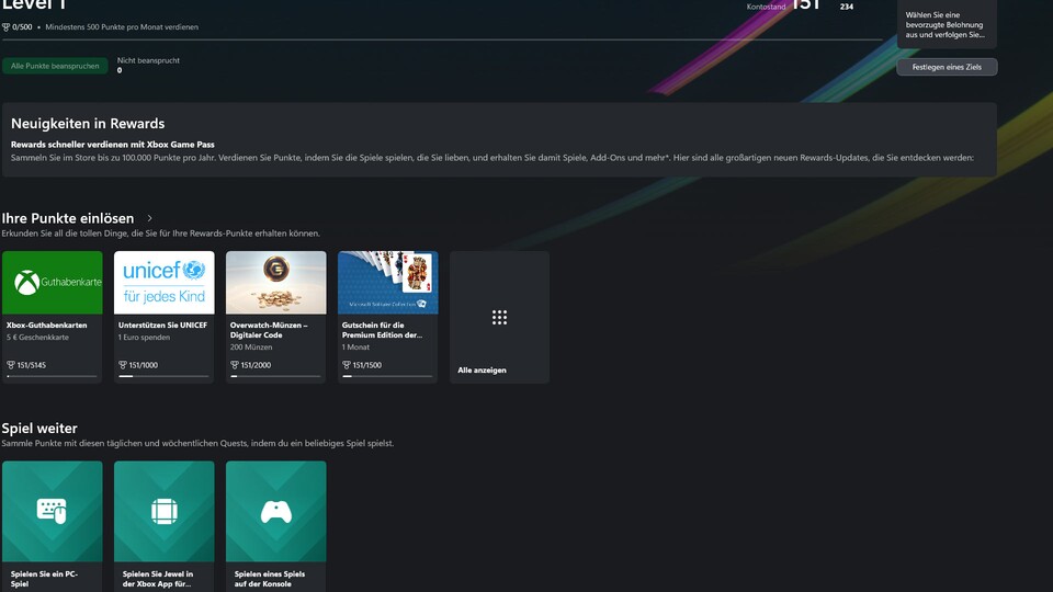 Mithilfe von Challenges sammelt ihr schnell Punkte beim Spielen.