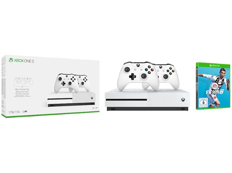 Xbox One S 1TB mit zwei Controllern und FIFA 19 für 259 €