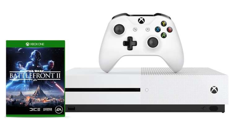 Xbox One S im Bundle mit Star Wars: Battlefront 2 und einem weiteren kostenlosen Top-Titel nach Wahl.