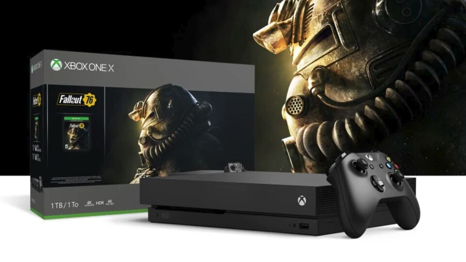 Xbox One X mit Fallout 76 und zwei weiteren Spielen, aktuell im Angebot im Microsoft-Store.