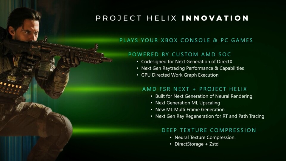 Diese Features klingen für euch nach Gaming-PC? Kein Wunder, denn Project Helix soll eine Mischung aus Konsole und PC werden – ähnlich wie der Asus ROG Xbox Ally X. (Bildquelle: Mircosoft)