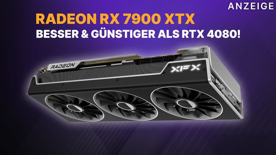 Die AMD Radeon RX 7900 XTX macht viel richtig: Sie bietet heftige Rasterleistung und ist deutlich günstiger als die RTX 4080 von NVIDIA. 24 GB VRAM sprechen für sich.
