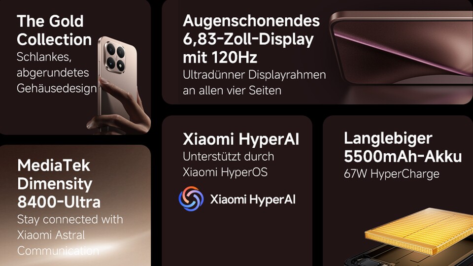 Schicke Farbe, schönes Display und sehr robust: Die Ausstattung des Xiaomi 15T ist für den Preis sehr gelungen.
