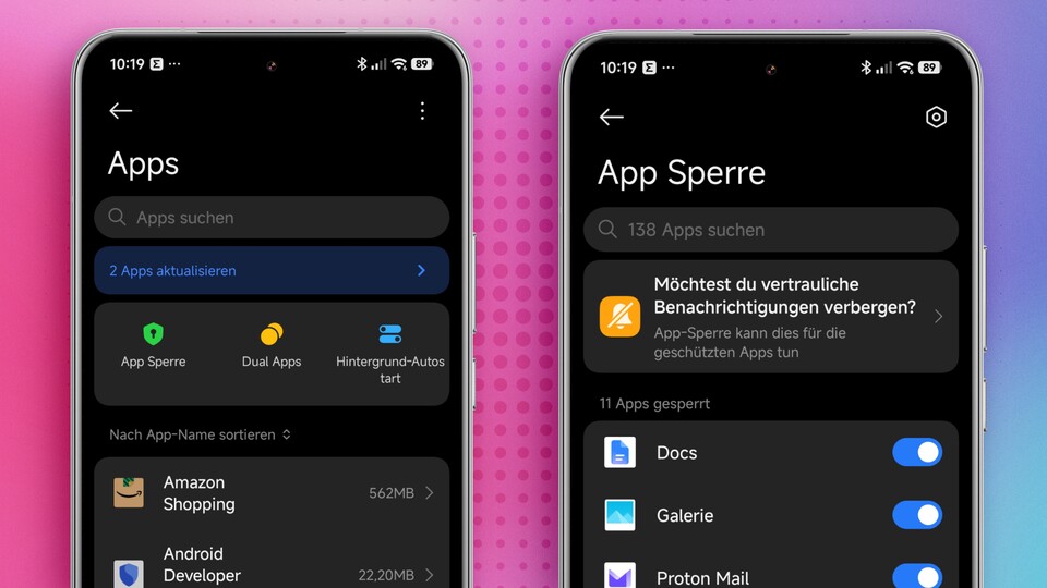 So sperrt ihr Apps mit einem Biometrie-Scan. (Bildquelle: Duy Linh DinhGameStar Tech)