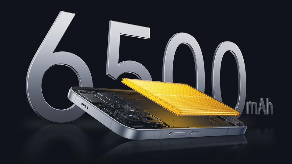 Der 6500-mAh-Akku sorgt für lange Laufzeiten und lässt sich besonders schnell wieder aufladen.