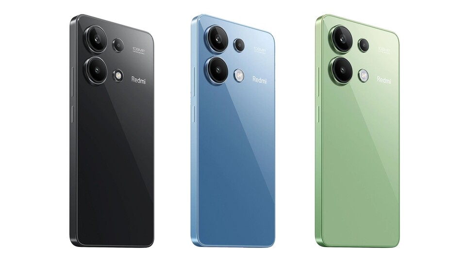 Einfach schick: Das Xiaomi Redmi Note 13 ist in Midnight Black, Ice Blue und Mint Green erhältlich!