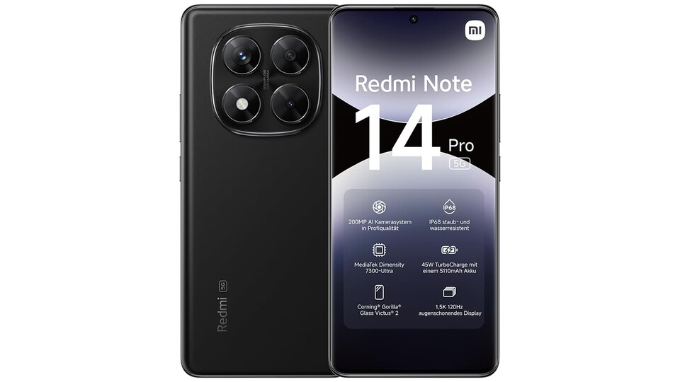 Das Xiaomi Redmi Note 14 Pro verkörpert pure Preis-Leistung: Eine hochauflösende 200-Megapixel-Kamera, ein starker Chip und ein schönes AMOLED-Display machen es zu einer echten Empfehlung!