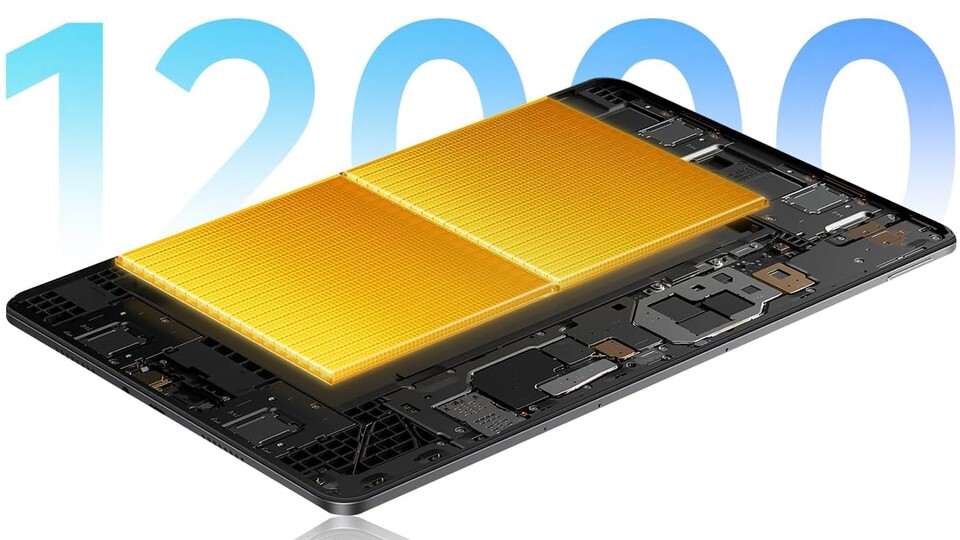 Der 12.000-mAh-Akku liefert brachiale Ausdauer und hält locker einen ganzen Tag voller Streaming, Arbeiten und Spielen durch.