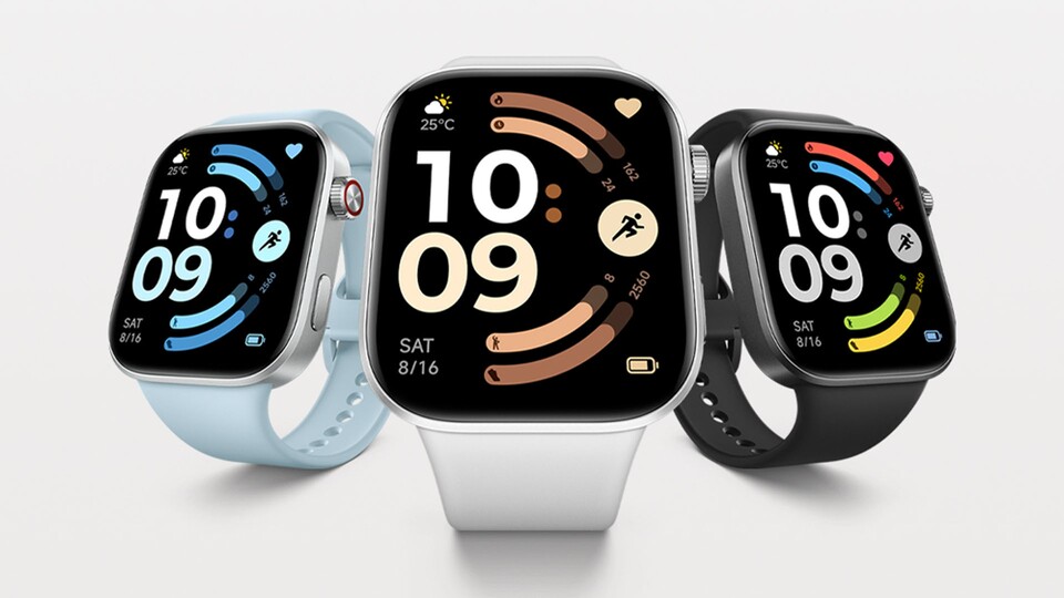 Die Redmi Watch 6 gibt es derzeit in 3 verschiedenen Farben: Blau, Weiß und Schwarz. Falls euch keine Farbe anspricht, könnt ihr die Armbänder ganz einfach austauschen.