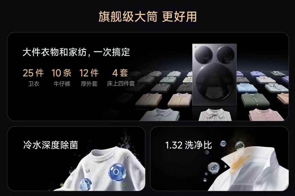Die große Trommel fast 11 Kilogramm, was laut Hersteller für bis zu zehn Jeans ausreichen soll. (Bildquelle: Xiaomi)
