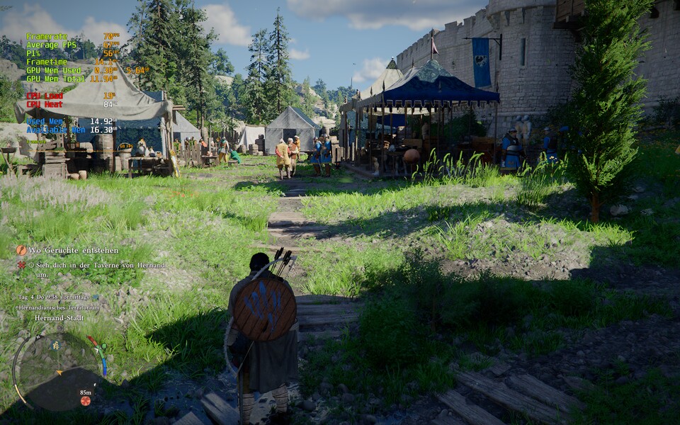 Auf hohen Settings sieht Crimson Desert immer noch brillant aus. Die native Power der RTX 5070 Ti schafft den Grafikhit auch ohne DLSS mit flüssigen Bildraten.