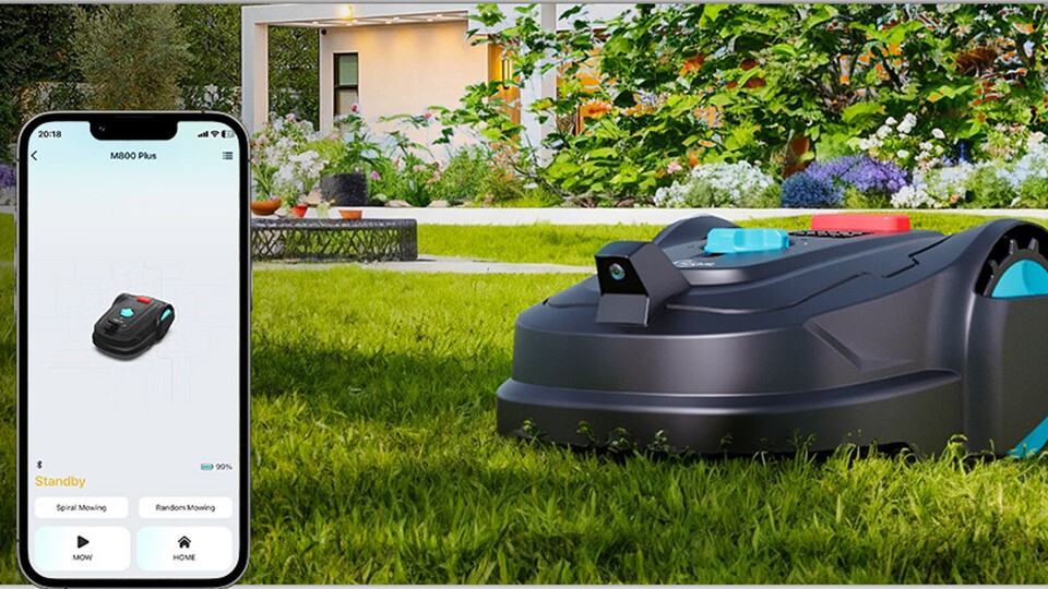 Der Yardcare M800 navigiert per Kamera und GPS. Er schafft dabei Rasenflächen von einer Größe bis 800 m², was bei so einem günstigen Modell sehr viel ist.