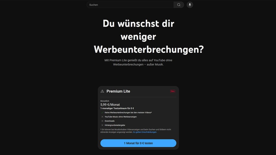 Im Vergleich mit werbefreiem Streaming sind rund 6 Euro meiner Meinung nach fair bepreist. Leider ist der Tarif noch nicht flächendeckend verfügbar und er wird somit nicht jeder Person angezeigt.