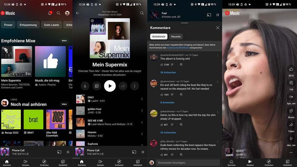 YouTube Music bietet einige Funktionen, die ich bei Spotify vermisse oder nicht so gut umgesetzt finde.