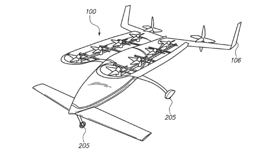 Ein Patent von Zee.Aero beschreibt dieses fliegende Auto. Das Unternehmen wird anscheinend von Larry Page finanziert.