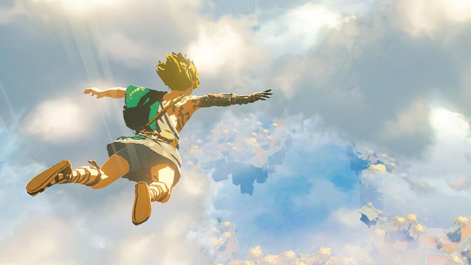 Wolken versperren die Sicht auf die nächste Insel der Lüfte. Es wird spannend zu sehen, wie Zelda uns diesmal zum Erkunden einlädt.