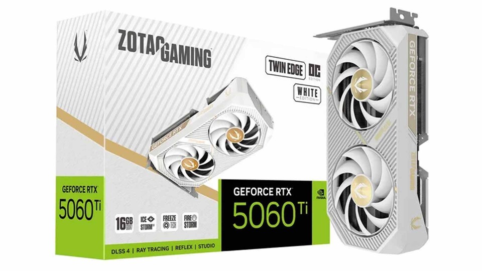 Kompromisse? Nicht mit dieser Grafikkarte! Die ZOTAC GeForce RTX 5060 Ti Twin Edge OC 16GB White Edition liefert reichlich Videospeicher für anspruchsvolle WQHD-Titel.