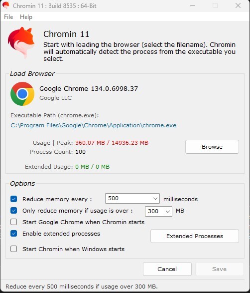 Die Oberfläche von Chromin ist schlank gehalten und die Einstellungen sind intuitiv wähl- und anpassbar.