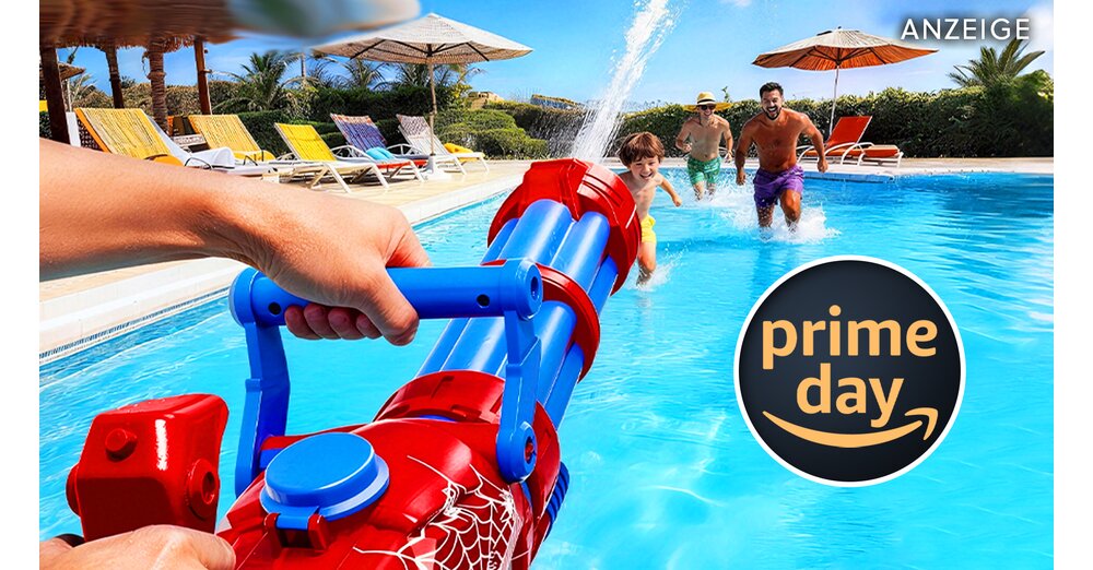 Wasserpistole mit Schalli und ACOG-Visier: 10 Meter Wasserstrahl gegen die Sommerhitze