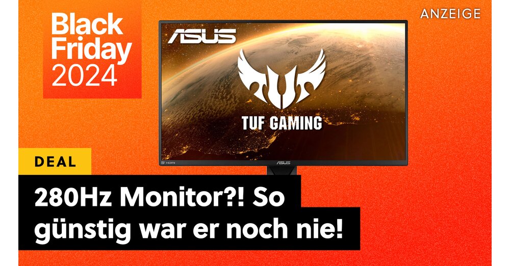 Moniteur de jeu ultra-rapide avec 280 Hz d'ASUS à un prix radical pour le Black Friday sur Amazon