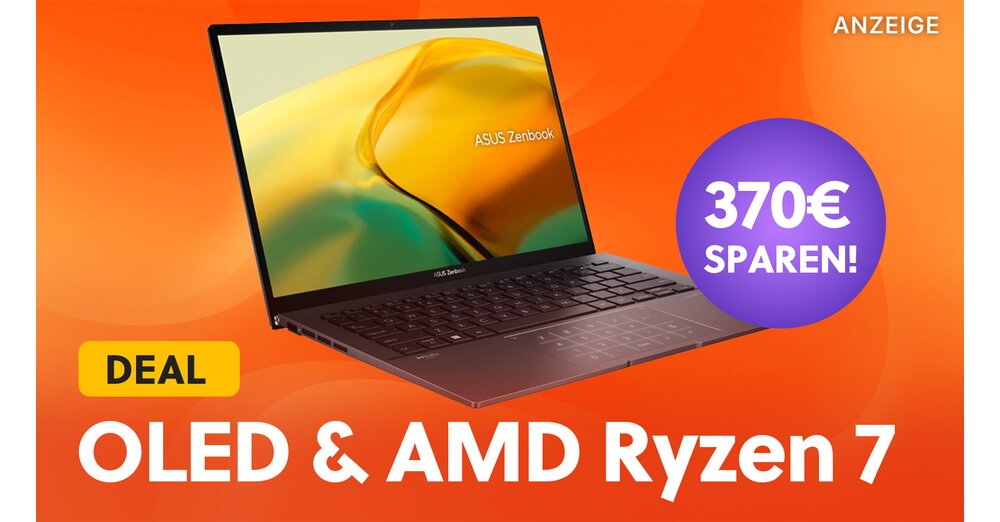 Asus Zenbook 14これまで以上に：AMD Ryzen 7、OLED＆1 TB SSDは300ユーロ以上の安価で提供されています