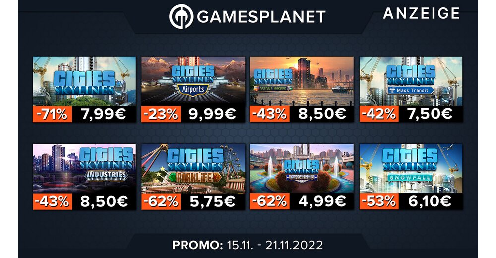 Cities Skylines: The Construction Legends とすべての DLC が特に安価で入手可能になりました