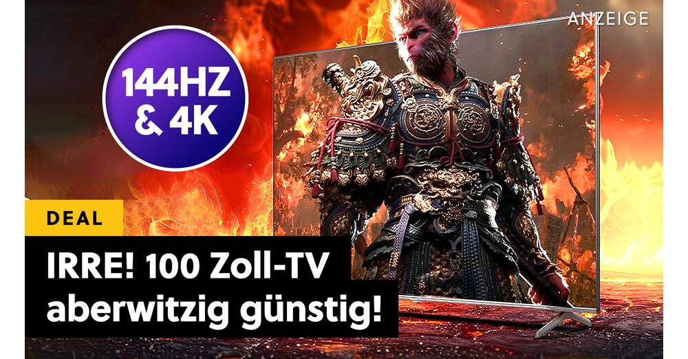 ベッドよりも素晴らしい：絶対的な冗談の価格で144Hzの巨大な100インチ4K QLED TV！