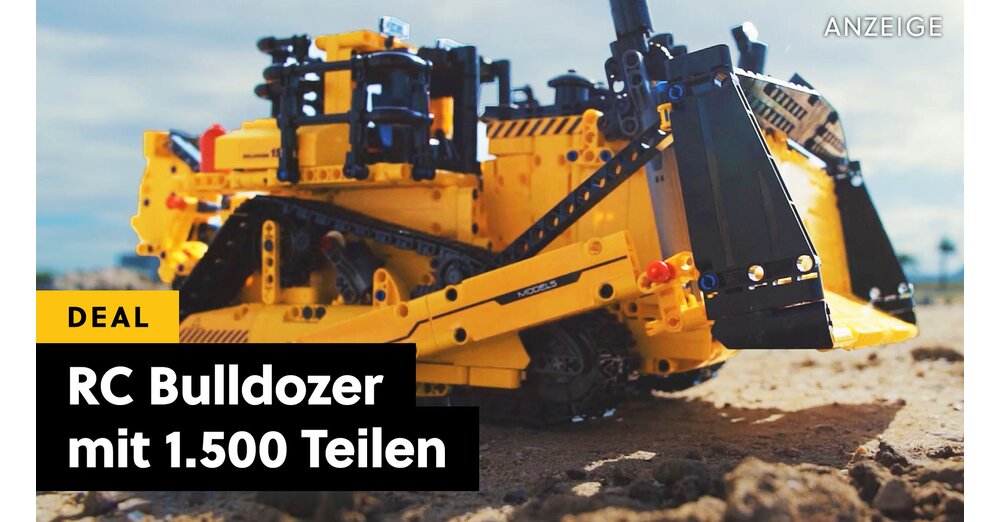 Bulldozer avec lame en U et ripper sur Amazon : kit technologique télécommandé de 1 500 pièces à moins de 100 €