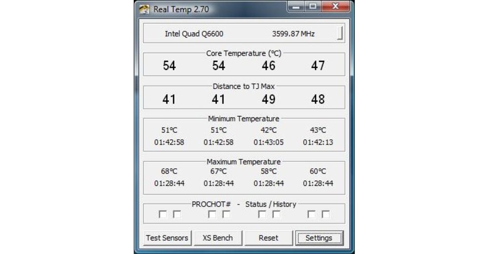 RealTemp - Version 2.70 des CPU-Tools
