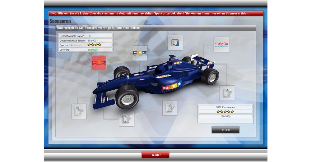 RTL Racing Team Manager - Die ersten Screenshots in der Box eingetroffen