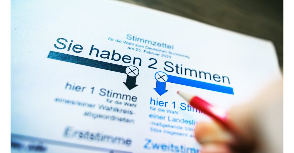 Bundestag選挙2025：Webサイトの助けを借りて、あなたの最初の声にもっと体重を与えることができます