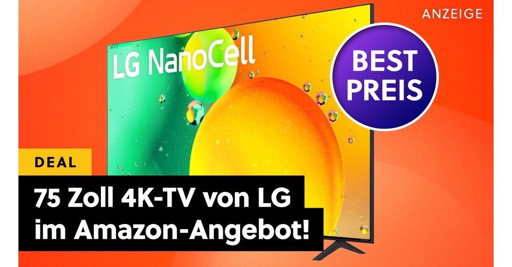 Amazon propose un sacré gros téléviseur intelligent 4K de LG au meilleur prix ! 75 pouces et HDR sont désormais rares et abordables