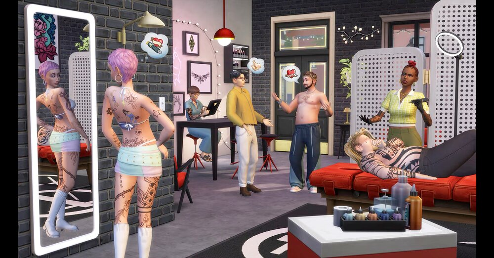 The Sims 4: Dans le nouveau DLC, vous pouvez balancer l'aiguille vous-même et concevoir vos propres tatouages