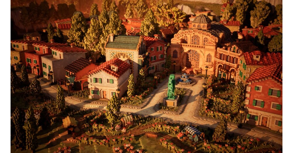 居心地の良い建物のゲームタウンで都市から、Minecraft Opticsに独自の都市を建設します