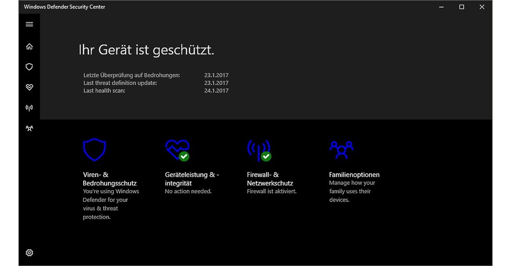 Windows 10 - Neues Windows Defender Security Center