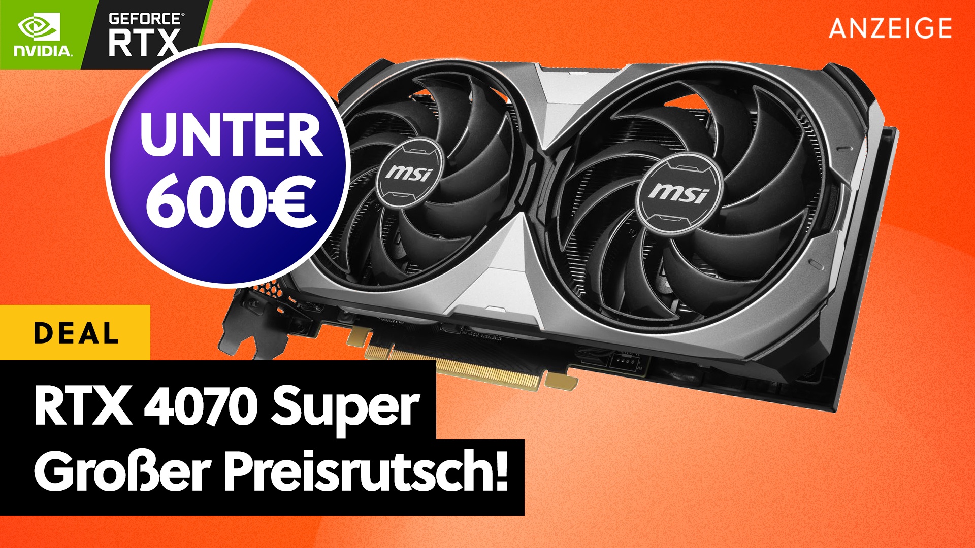 NVIDIA RTX 4070 Super günstiger als jemals zuvor: Die vielleicht beste WQHD-Grafikkarte ist gerade ein Schnäppchen!