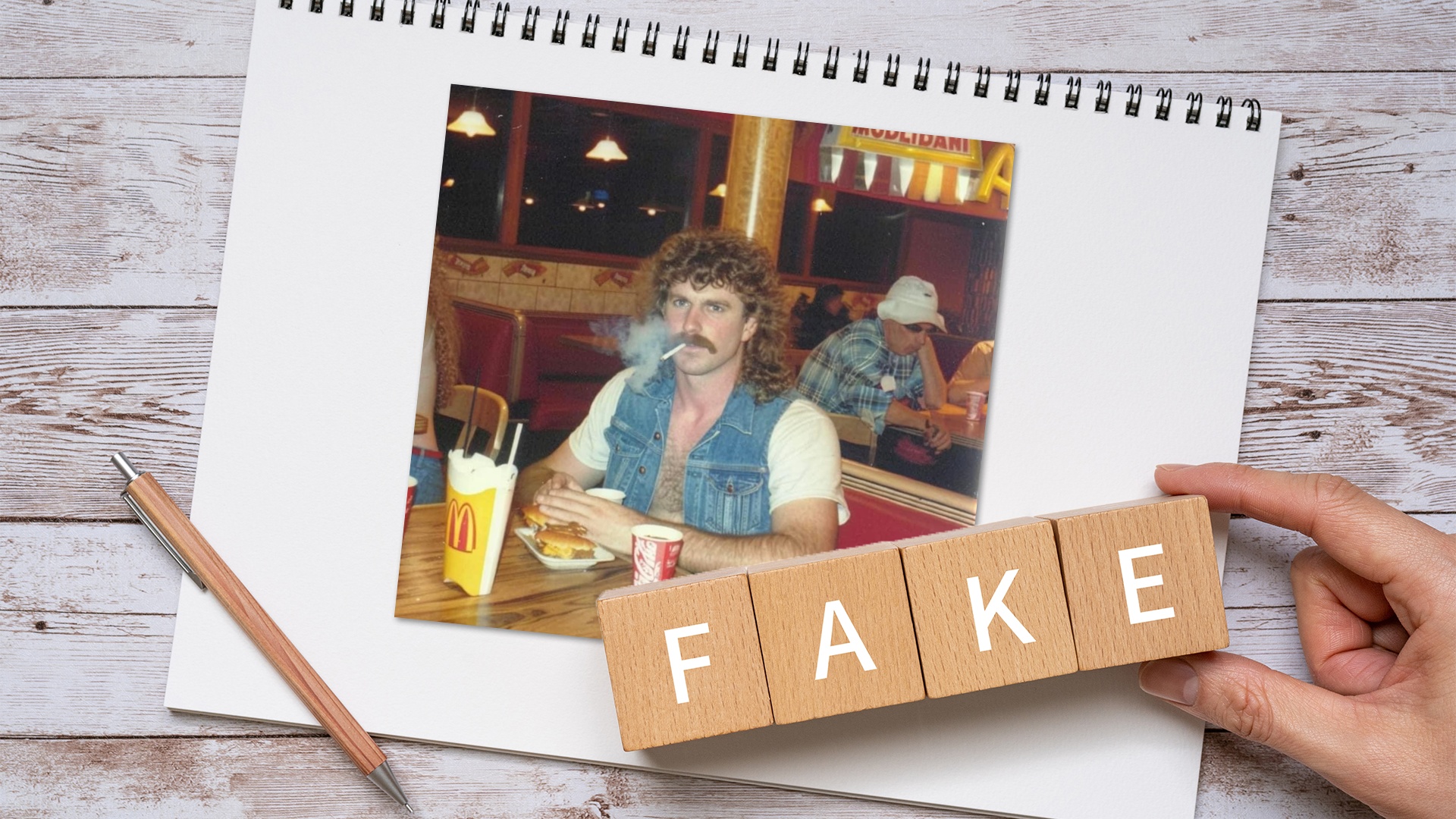 Der im Restaurant rauchende Mann aus den 80ern geht viral, doch er ist nicht echt - So erkennt ihr falsche Bilder