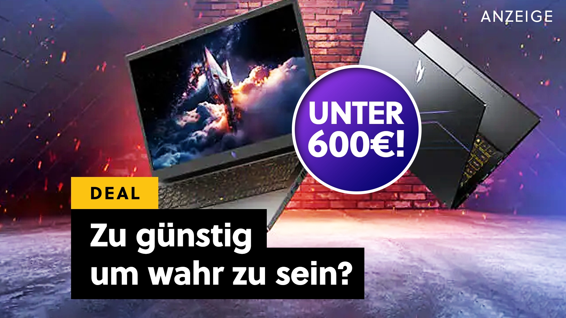 Deals: Laptop unter 600€ - Durch einen glücklichen Zufall kostet dieser Gaming-Laptop grade lächerlich wenig! [Anzeige]