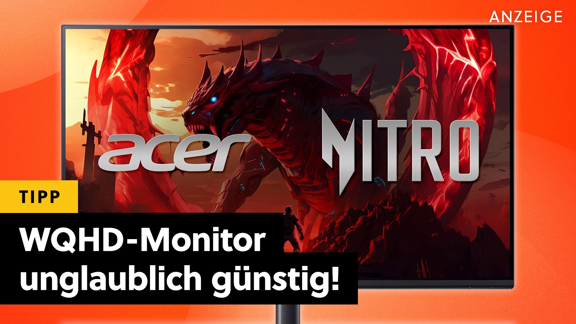 Deals: Acer - Schneller WQHD-Gaming-Monitor jetzt für unter 130€ im Amazon-Angebot! [Anzeige]